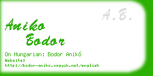 aniko bodor business card