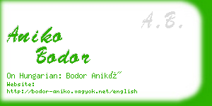 aniko bodor business card